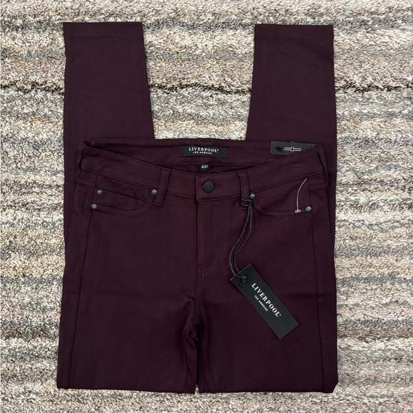 Liverpool Skinny Jeans In Aubergine Sz 4/27 NWT | Liverpool Mid Rise Skinny NEW- - Picture 3 of 13